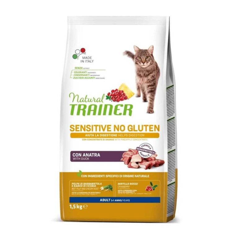 Trainer Natural CAT SENSITIVE sausas maistas katėms jautriu skrandžiu su antiena 1.5kg