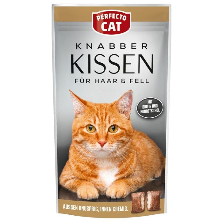 Perfecto Cat Knabber Kisen Hair & Skin - traškios pagalvėlės su kreminiu įdaru 50g