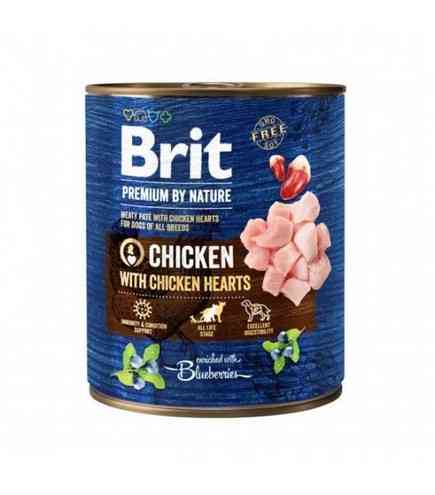 Brit Premium by Nature konservai šunims su vištiena ir vištų šidelėmis 800gr