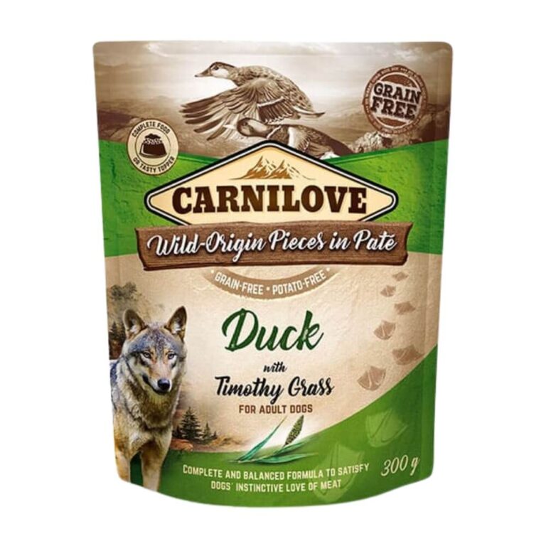 carnilove konservai sunims pate duck with timothy grass 300g