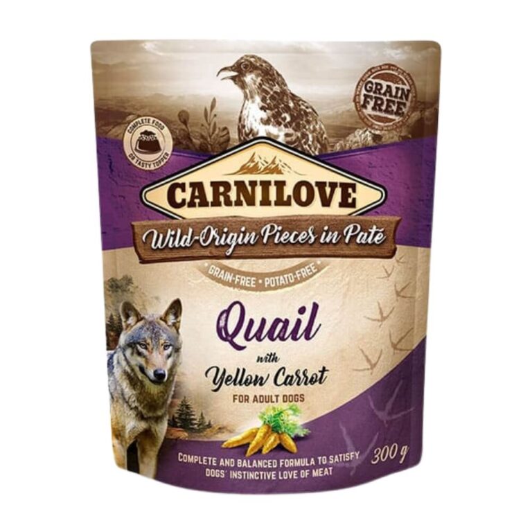 carnilove konservai sunims pate quail with yellow carrot 300g