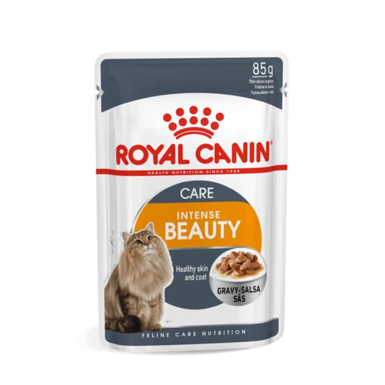 royal canin intense beauty in gravy pouch konservai katems padaze 85gr