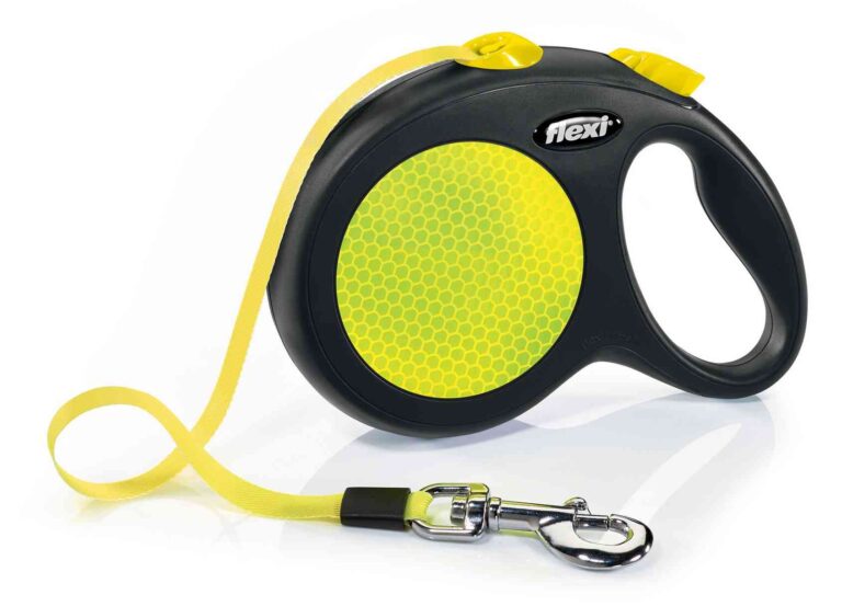 Flexi New Neon automatinis juostelinis pavadėlis šunims iki 50 kg, 5 m, neoninis