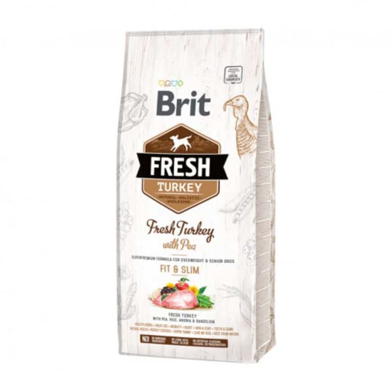 Brit Fresh Turkey with Pea Light Fit&Slim sausas maistas suaugusiems šunims su kalakutiena