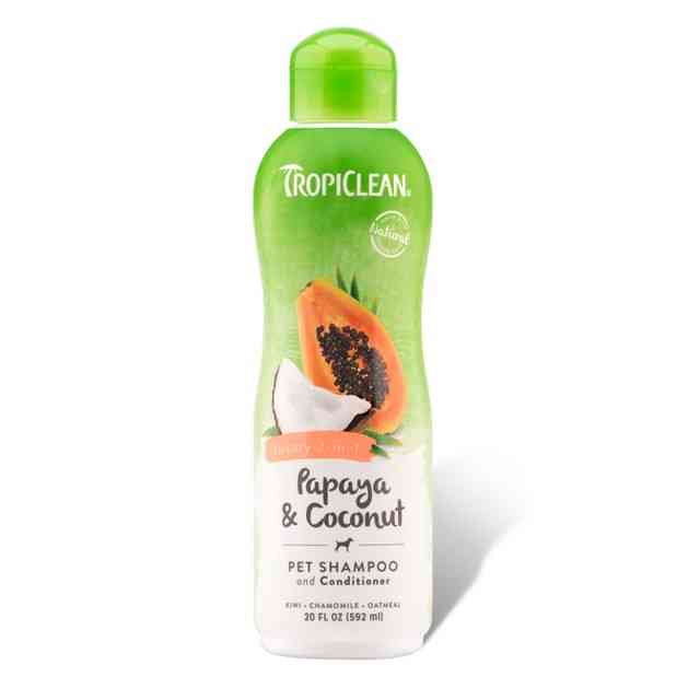tropiclean prabangus šampūnas šunims papaya plus 2 in 1 355ml