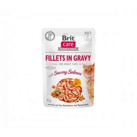 Brit Care Cat konservai katėms Fillets in Gravy Salmon su lašiša 85 g