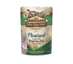 Carnilove konservai katėms maišeliuose Pheasant Raspberry Leaves 85g