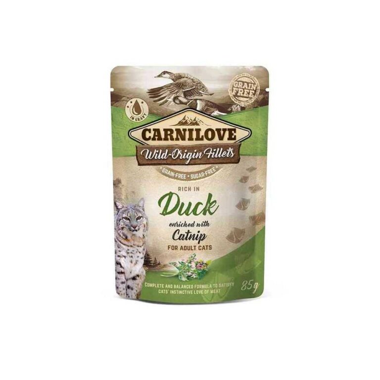carnilove konservai katems maiseliuose duck catnip su antiena 85g