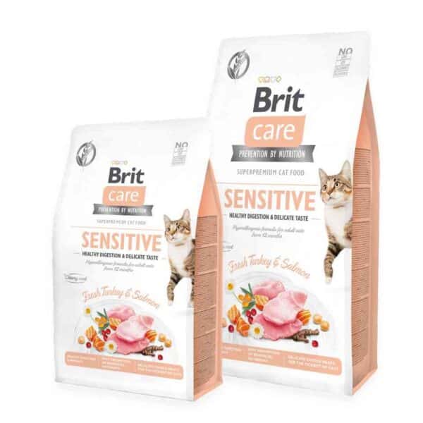 Brit Care Cat Sensitive begrūdis maistas katėms jautriu virškinimu