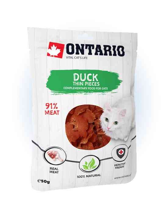 Ontario duck thin pieces - skanėstas katėms su antiena, 50g