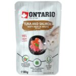 ONTARIO Tuna & Salmon - konservai katėms su tunu ir lašiša sultinyje