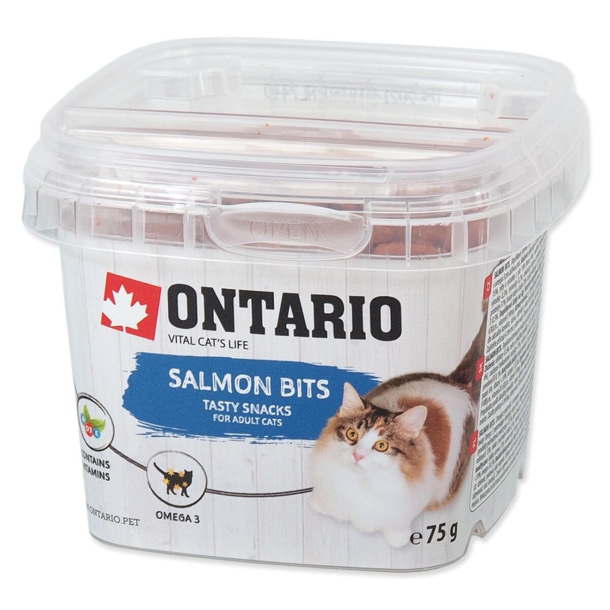 ontario snack salmon bits skanėstas katėms 75g