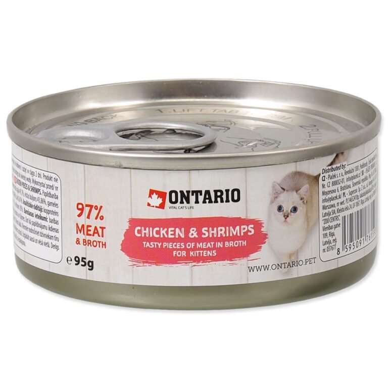 Ontario Junior Chicken Pieces + Shrimp konservai kačiukams 95 g