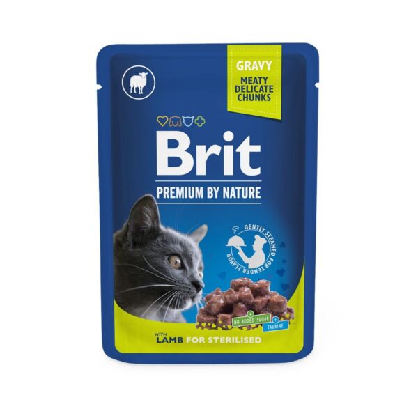 Brit Premium konservai katėms Lamb for Sterilized, su ėriena 100gr