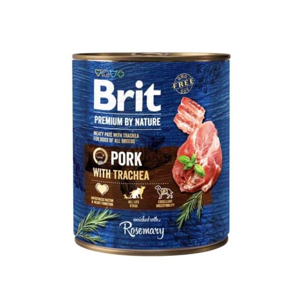 Brit Premium by Nature konservai šunims Pork with Trachea 800g