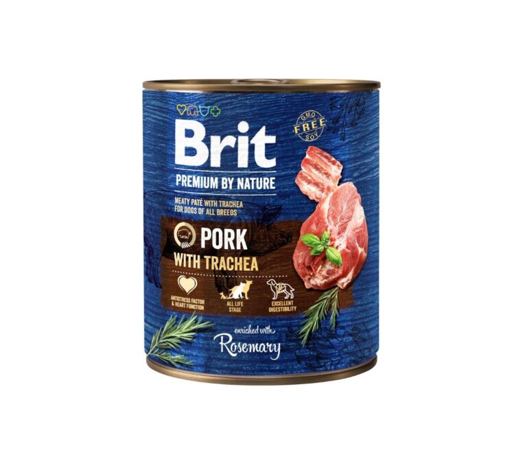 Brit Premium by Nature konservai šunims Pork with Trachea 800g