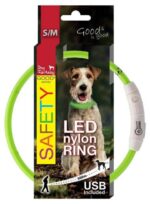 Šviečiantis antkaklis šunims LED žalias, reguliuojamas