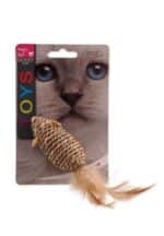 Magic Cat žaislas katei sizalo virvės pelė su katžole ir plunksnomis