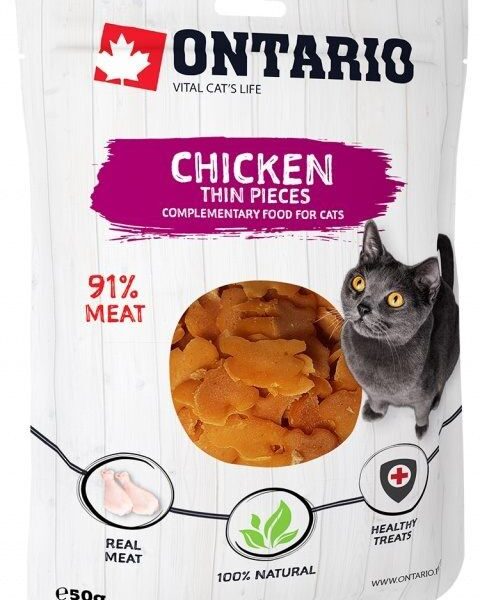 Ontario Chicken Thin Pieces - vištienos skanėstas katėms 50 g