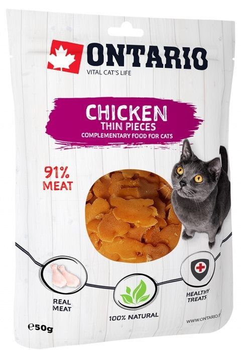 Ontario Chicken Thin Pieces - vištienos skanėstas katėms 50 g