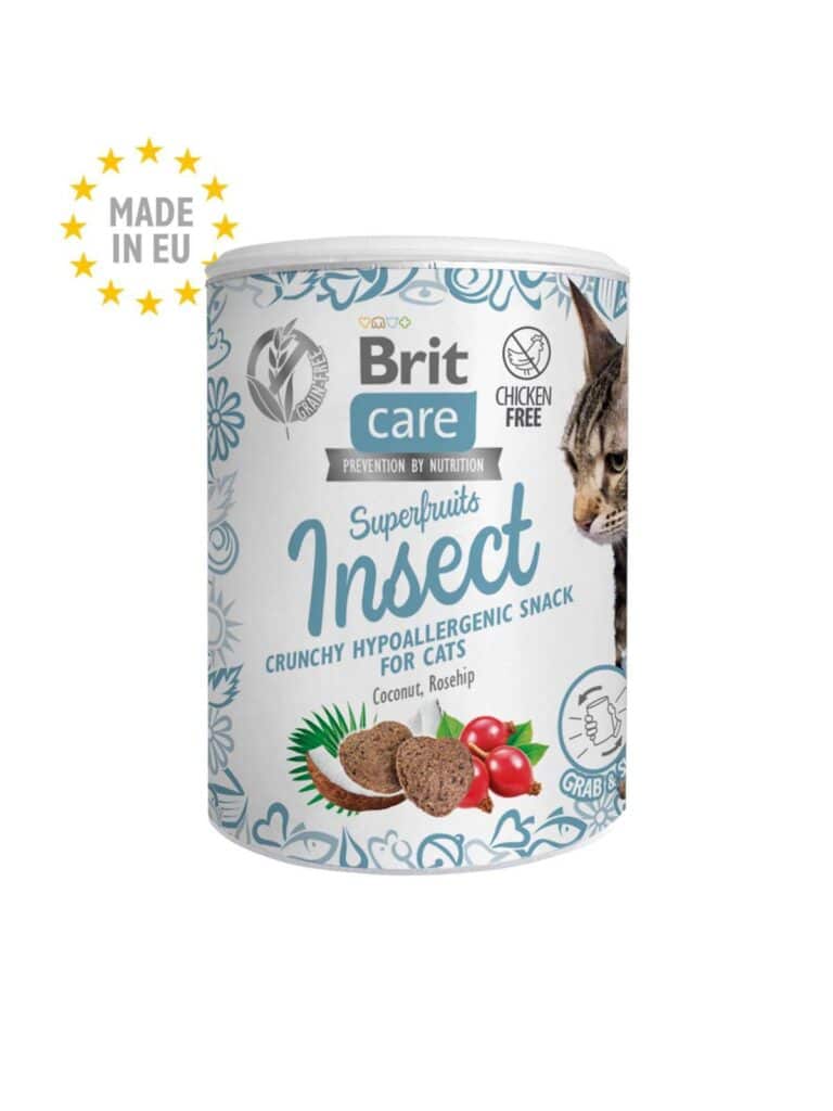 Brit Care Superfruits Insect with Coconut Oil and Rosehips skanėstas katėms, 100g