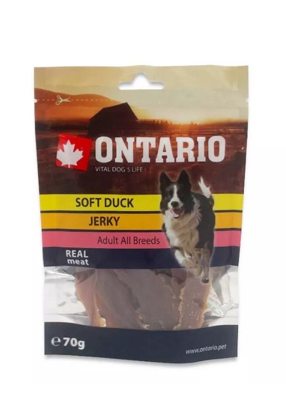 Ontario Snack Soft Duck Jerky - skanėstas šunims antienos filė, 70g