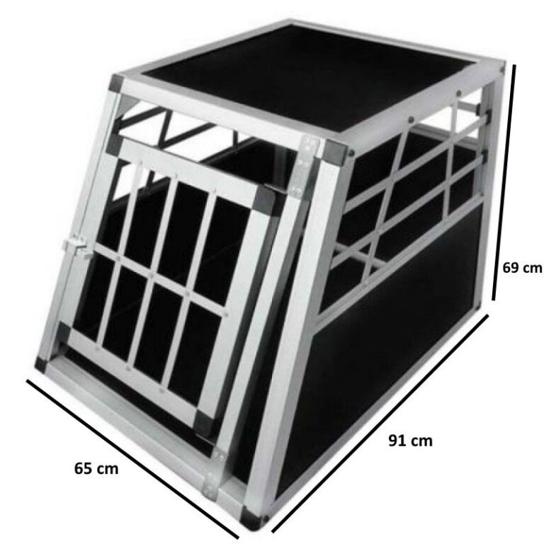 Aliumininis transportavimo narvas šunims į automobilį - L 91 x 65 x 69 cm