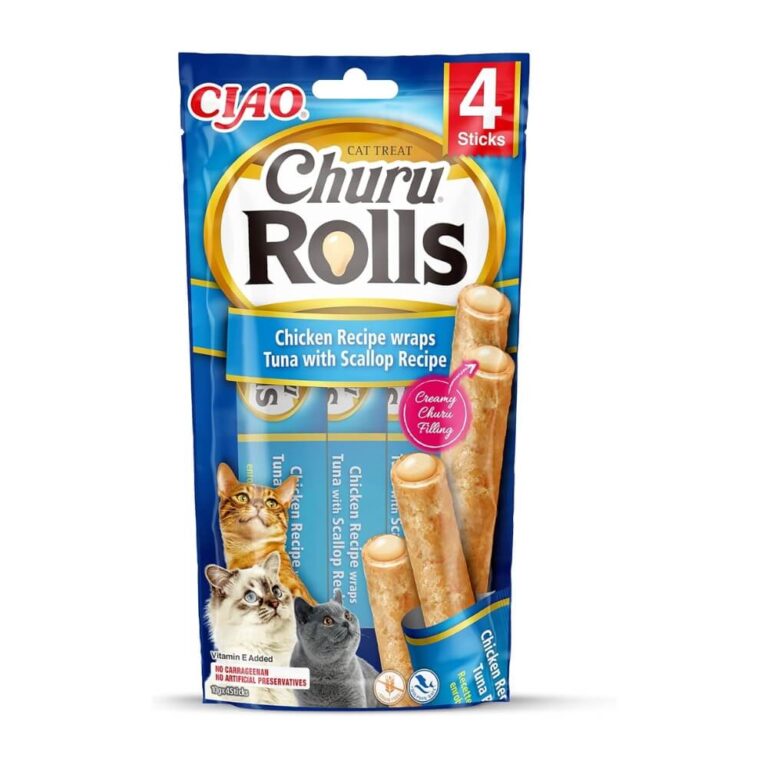 Churu Cat skanėstas katėms Rolls Chicken Tuna Scallop, 40g