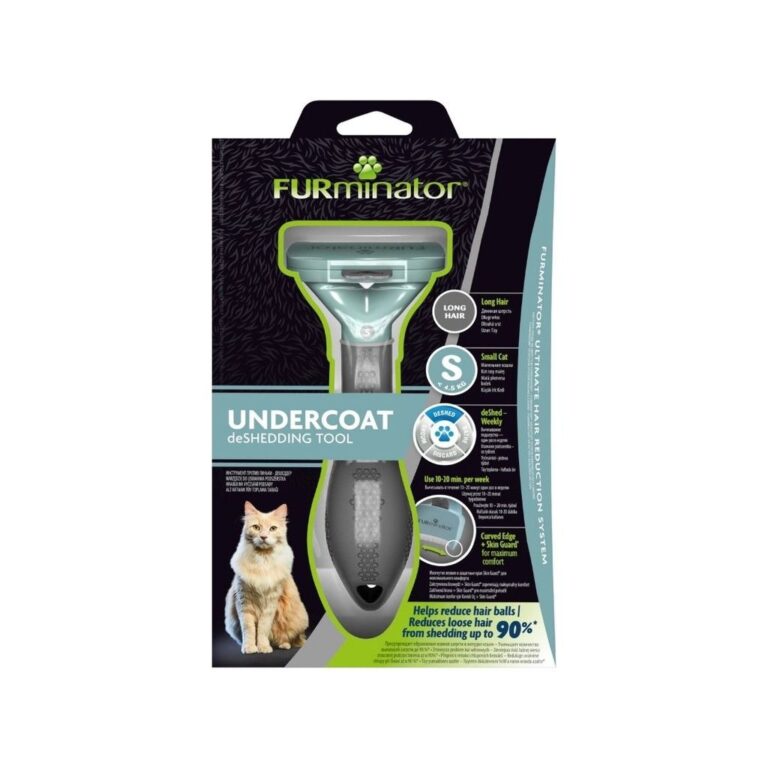 Furminator Undercoat deShedding Tool Cat Long Hair - furminatorius ilgaplaukėms katėms, S