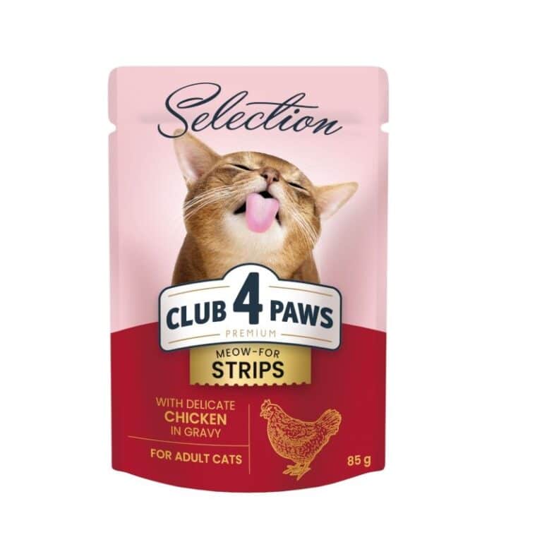 Club 4 Paws Slices Chicken Gravy - konservai katėms, vištienos juostelės padaže