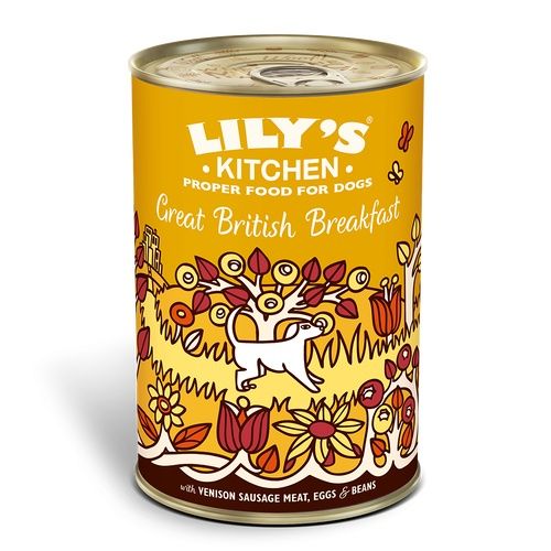 Lily's Kitchen Great British Breakfast - konservai šunims su elniena, kumpiu, skaidulomis 400gr