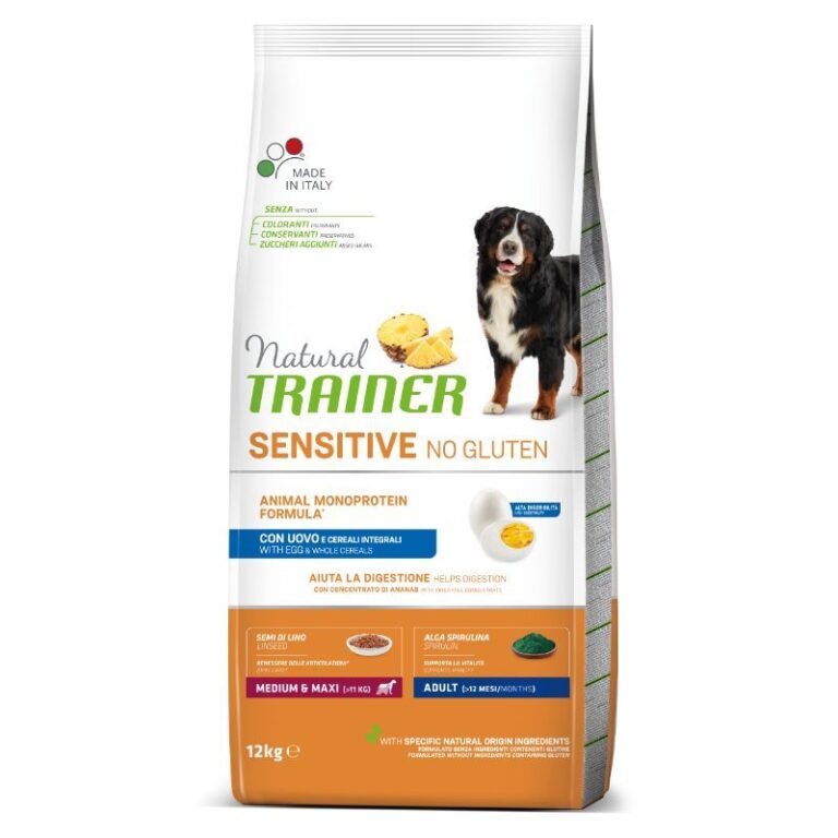 Natural Trainer ADULT DOG SENSITIVE NO GLUTEN M/M EGG sausas maistas šunims su kiaušiniu 12kg