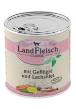 LandFleisch Classic Poultry&Salmon Fillet - konservai šunims su paukštiena ir lašiša bei daržovėmis, 800g