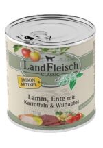 LandFleisch Classic Lamb&Duck & Potatoes & Wild Apple - konservai šunims su ėriena ir antiena, 800g