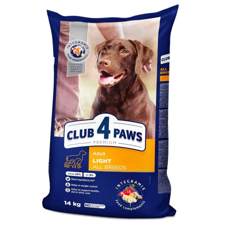 CLUB 4 PAWS PREMIUM Adult Light - sausas maistas suaugusiems šunims svorio kontrolei, 14kg