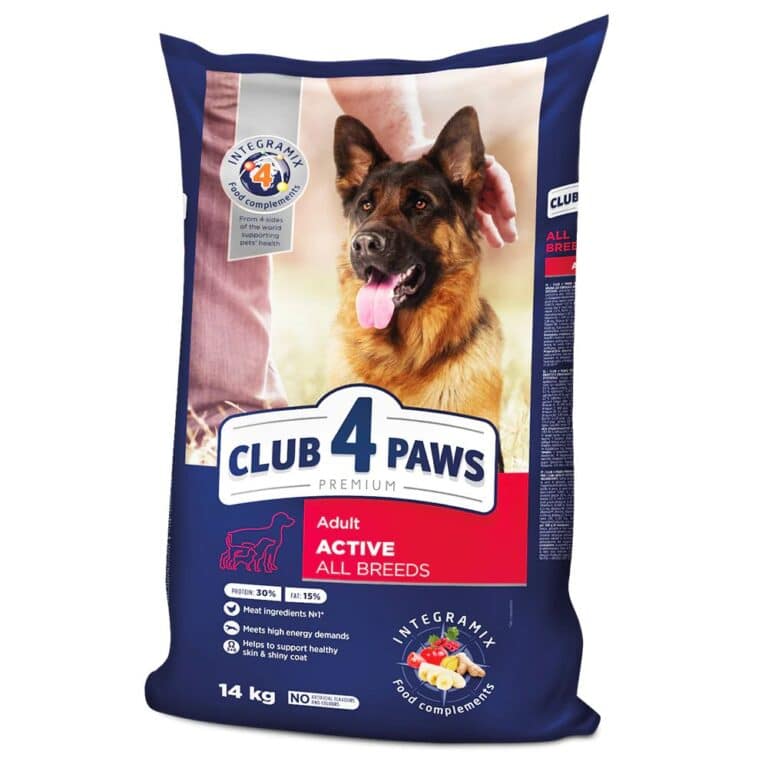 CLUB 4 PAWS PREMIUM Adult Active - sausas maistas suaugusiems, aktyviems šunims, 14kg