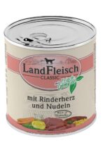 LandFleisch Classic Beef Heart & Noodles With Fresh Vegetables - konservai šunims su jautienos širdimis, 800g