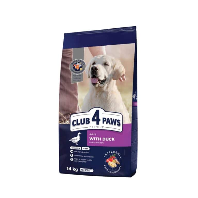 CLUB 4 PAWS PREMIUM Adult Large breed Duck - sausas maistas didelių veislių šunims su antiena, 14kg