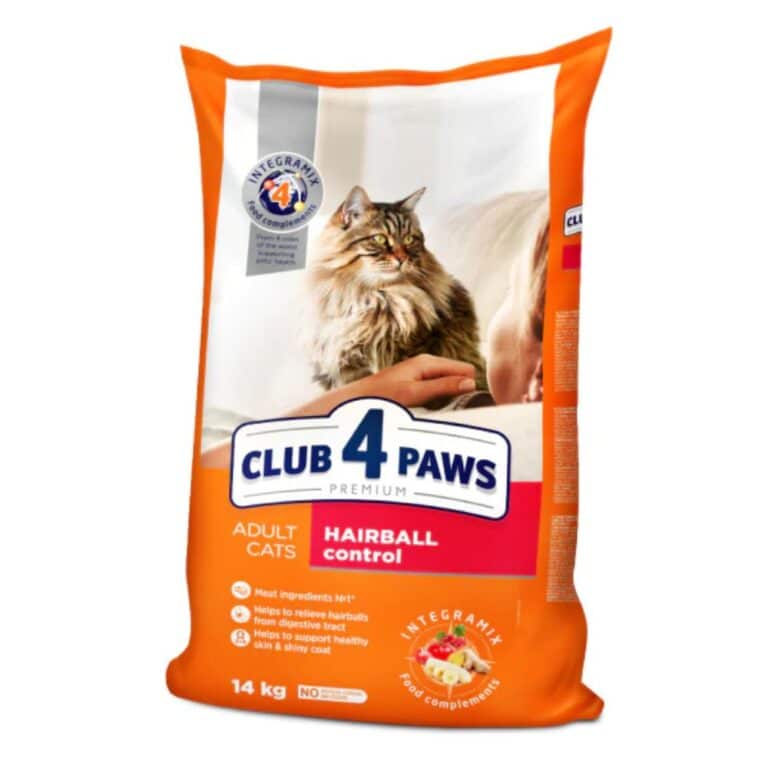 CLUB 4 PAWS Hairball Control sausas maistas katėms plaukų gumuliukų pašalinimui