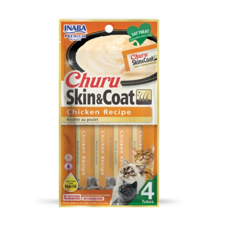 Churu skanėstas katėms SKIN & COAT Chicken Recipe – skanėstas katėms su vištiena, 56g