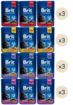 Brit Premium konservų katėms rinkinys 4 skoniai, 12 vnt.