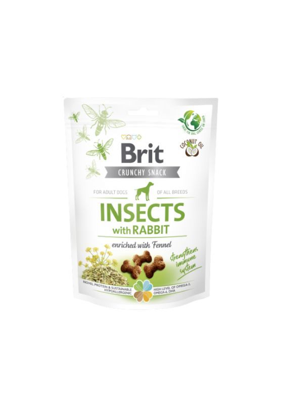 Brit Care Crunchy Cracker Insects with Rabbit skanėstas šunims su triušiena, 200g