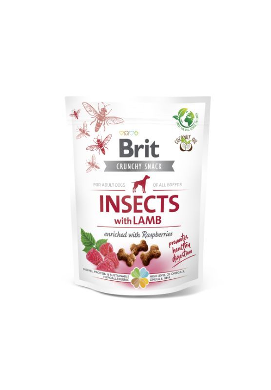 Brit Care Crunchy Cracker Insects with Lamb skanėstas šunims su ėriena, 200g