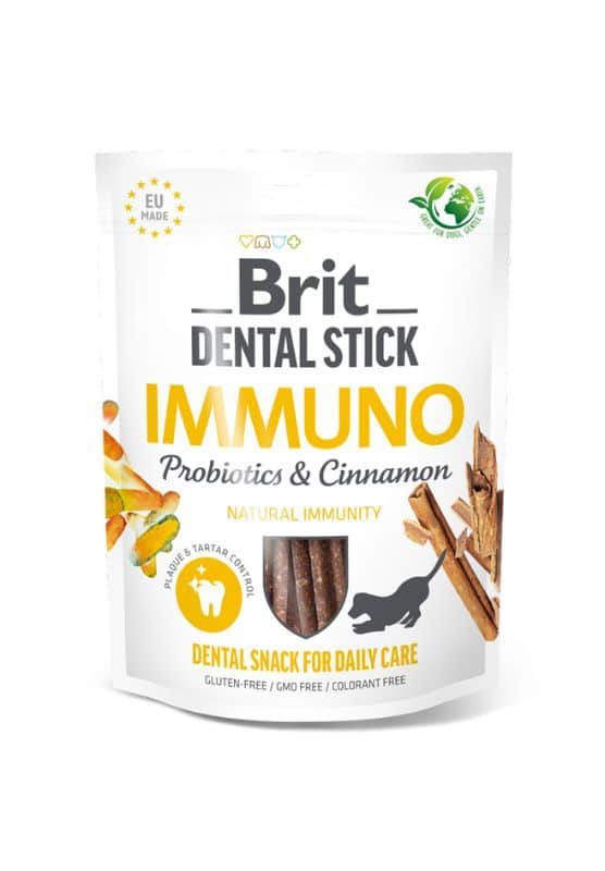 Brit Dental Stick skanėstas kramtymui Immuno Probiotics&Cinnamon 7 vnt. 251 g