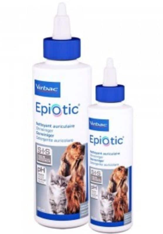 Virbac Epi Otic III - Ausų valiklis šunims ir katėms, skirtas pašalinti nešvarumus ir vašką bei neutralizuoti nemalonius kvapus