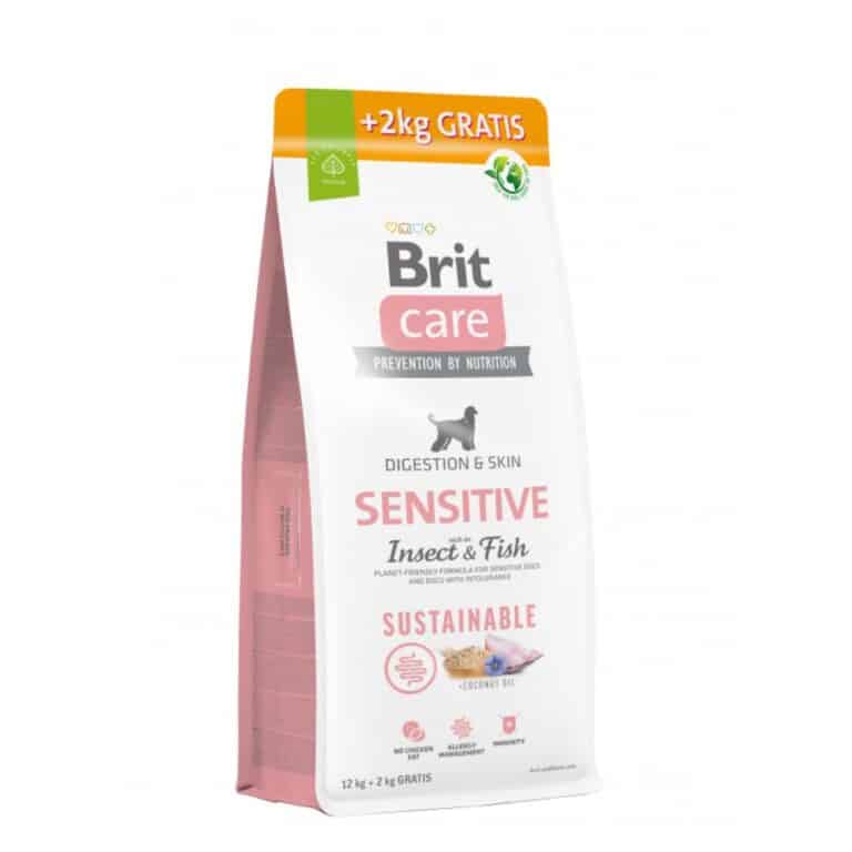Brit Care Sustainable Sensitive Insect&Fish sausas maistas šunims su vabzdžiais 12kg + 2kg (DOVANA)