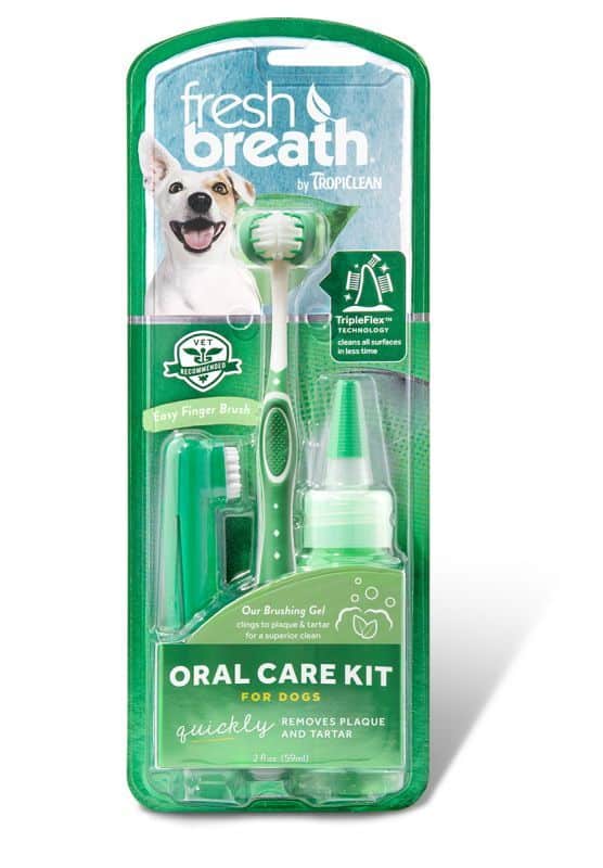 TROPICLEAN FRESH BREATH ORAL CARE KIT - dantų priežiūros rinkinys šunims, įv. dydžių