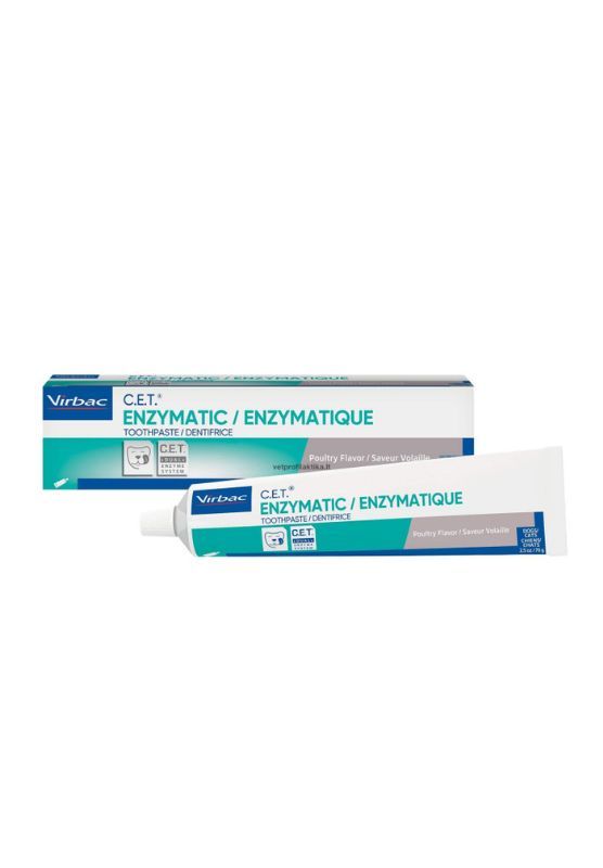 Virbac C.E.T Enzymatic Toothpaste 70 g - Dantų pasta šunims ir katėms (C.E.T. - patentuota fermentų sistema)