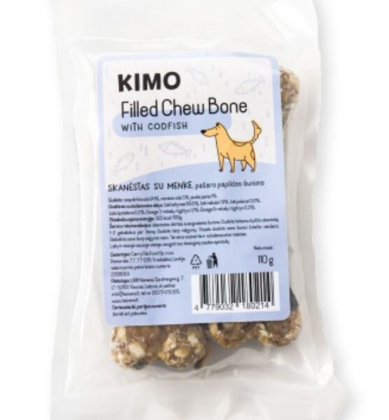 Kimo filled Chew Bone with Codfish - kaulas šunims su menke 110g (2vnt.)