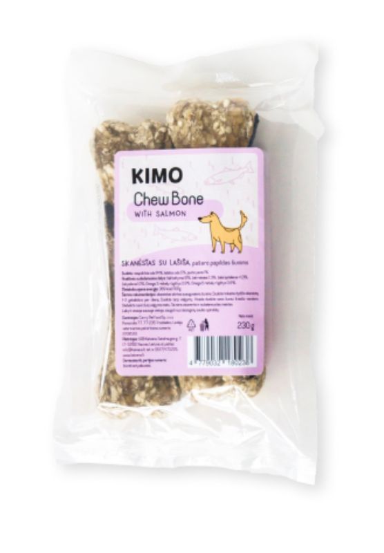 Kimo chew bone with Salmon - kaulas šunims su lašiša 230g (2 vnt.)
